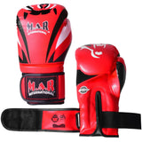 MAR-118D | Red & Black Tiger Print Boxing & Kickboxing Gloves - Gloves