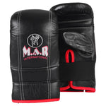 MAR-137 | Black Double Ribbed Bag Gloves For Pro Training - Gloves