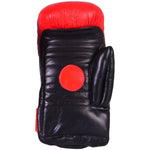 MAR-140 | Genuine Leather Red & Black Coaching/Training Mitts - Gloves