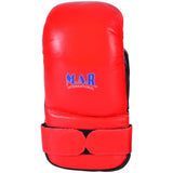 MAR-140 | Genuine Leather Red & Black Coaching/Training Mitts - Gloves