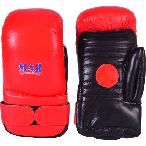 MAR-140 | Genuine Leather Red & Black Coaching/Training Mitts - Gloves