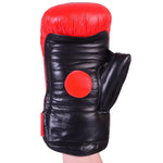 MAR-140 | Genuine Leather Red & Black Coaching/Training Mitts - Gloves