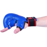 MAR-143A | Blue Karate Gloves w/ Padded Thumb - Compact Gloves