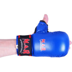 MAR-143A | Blue Karate Gloves w/ Padded Thumb - Compact Gloves