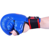 MAR-143A | Blue Karate Gloves w/ Padded Thumb - Compact Gloves