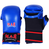 MAR-143A | Blue Karate Gloves w/ Padded Thumb - Compact Gloves
