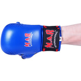 MAR-143A | Blue Karate Gloves w/ Padded Thumb - Compact Gloves