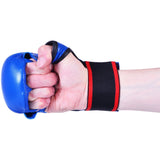 MAR-143A | Blue Karate Gloves w/ Padded Thumb - Compact Gloves