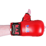 MAR-143B | Red Karate Gloves w/ Padded Thumb - Compact Gloves