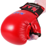MAR-143B | Red Karate Gloves w/ Padded Thumb - Compact Gloves