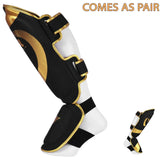 MAR-148G | Black & Gold Kickboxing/Thai Boxing Shin & Instep Guards - Pads