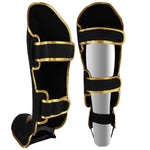 MAR-148G | Black & Gold Kickboxing/Thai Boxing Shin & Instep Guards - Pads