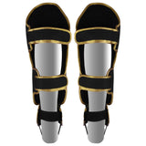 MAR-148G | Black & Gold Kickboxing/Thai Boxing Shin & Instep Guards - Pads
