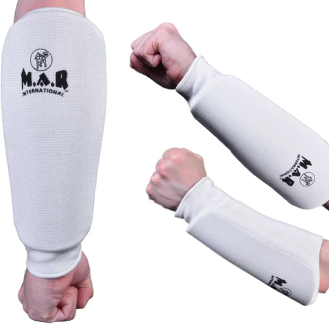 MAR-169A | White Elasticated Fabric Arm Guard For Arm Protection - Small Accessories