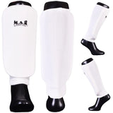 MAR-170A | White Elasticated Fabric Shin Guard For Shin Protection - Small Accessories