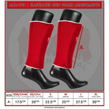 MAR-170C | Red Elasticated Fabric Shin Guard For Shin Protection - Small Accessories