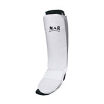 MAR-172A | White MMA Elasticated Fabric Shin & Instep Guard - Small Accessories
