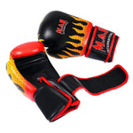 MAR-183 | Black Flame Print Boxing/Kickboxing Gloves for Kids - Gloves