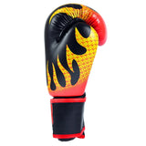 MAR-183 | Black Flame Print Boxing/Kickboxing Gloves for Kids - Gloves