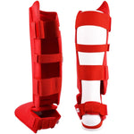 MAR-193A | Foam Padded Red Shin & Instep Guards - Pads