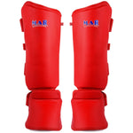 MAR-193A | Foam Padded Red Shin & Instep Guards - Pads