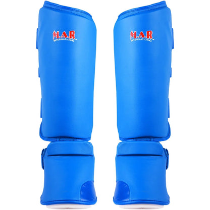 MAR-193C | Foam Padded Blue Shin & Instep Guards - Pads
