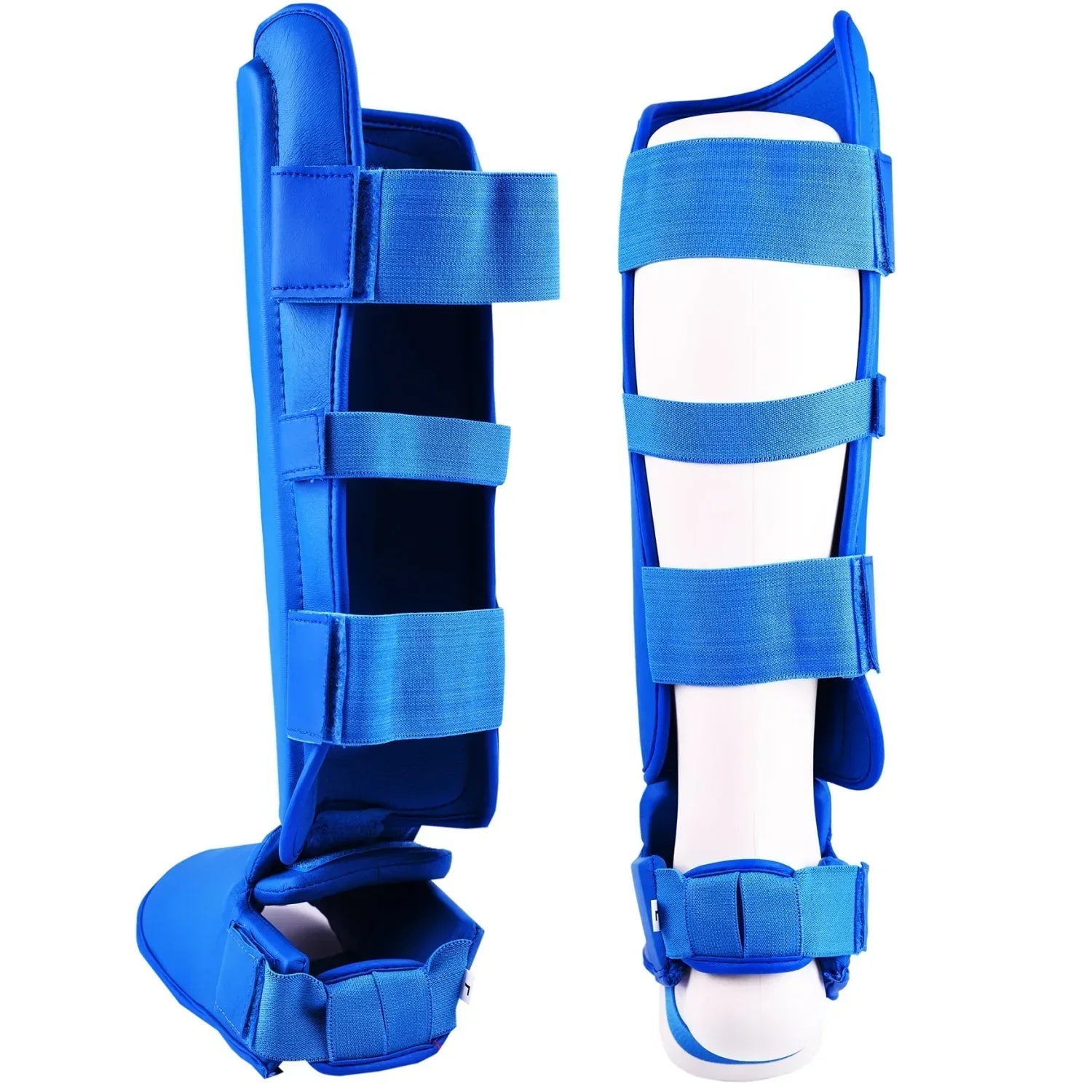 MAR-193C | Foam Padded Blue Shin & Instep Guards - Pads