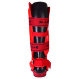 MAR-193F | Foam Padded Red Shin & Instep Guards - Pads
