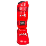 MAR-193F | Foam Padded Red Shin & Instep Guards - Pads