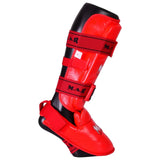 MAR-193F | Foam Padded Red Shin & Instep Guards - Pads