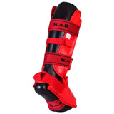 MAR-193F | Foam Padded Red Shin & Instep Guards - Pads