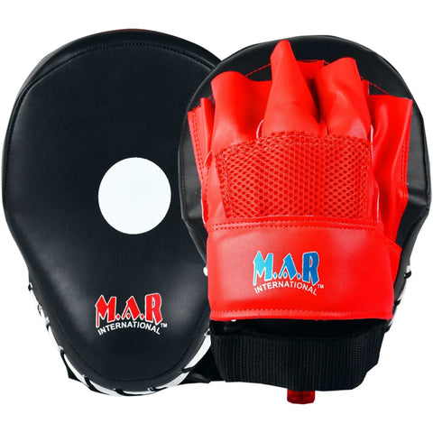MAR-195A | Red & Black Curved Focus Mitts - Focus Mitts