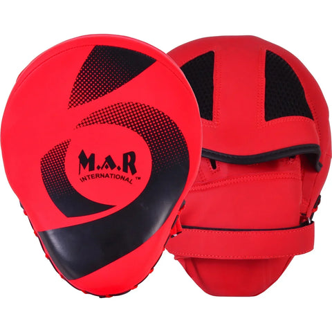 MAR-195E | Red Hybrid Curved Focus Mitts - Focus Mitts