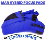 MAR-195F | Blue Hybrid Curved Focus Mitts - Focus Mitts