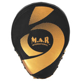 MAR-195G | Black & Gold Hybrid Curved Focus Mitts - Focus Mitts