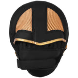 MAR-195G | Black & Gold Hybrid Curved Focus Mitts - Focus Mitts