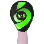 MAR-195H | Black & Green Hybrid Curved Focus Mitts - Focus Mitts