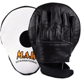 MAR-197 | Black + White Genuine Leather Focus Mitts - Focus Mitts