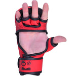 MAR-233D-N | Matte Red/Black MAYA Leather Amateur MMA Gloves - Gloves