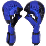 MAR-233F-N | Matte Blue/Black MAYA Leather Amateur MMA Gloves - Gloves