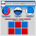 MAR-297A | Red/Blue Jigsaw Floor Mats (40mm [1m x 1m] Square) - Mats