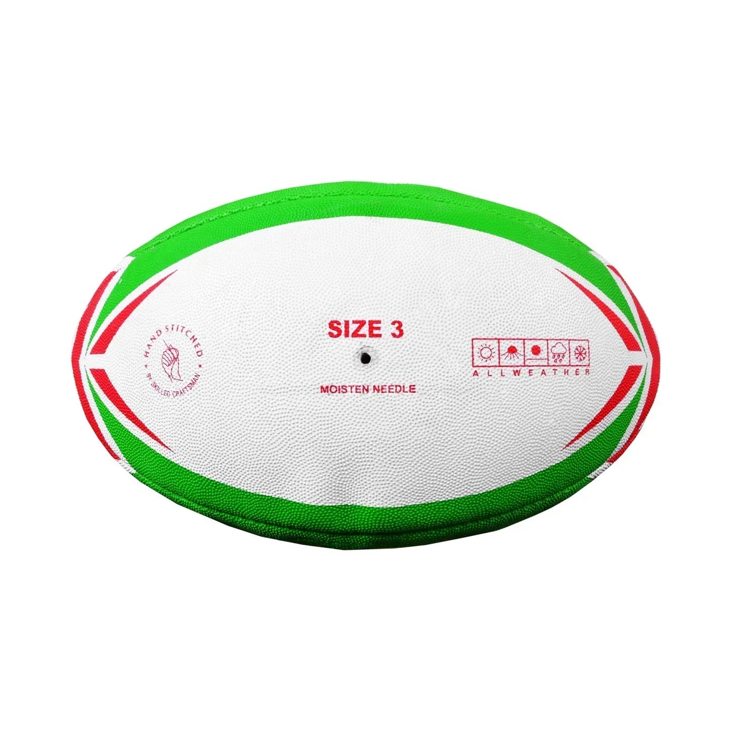 MAR-436E | Green & Red Rugby Training Ball - Size 3 - Small Accessories