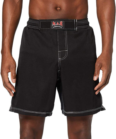 MAR-244A | Black MMA Super Stretchable Shorts - Double Layered