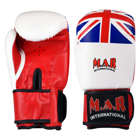 MAR-114 | White Union Jack Boxing/Kickboxing Gloves
