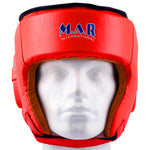 MAR-132A | Red Genuine Cowhide Leather Head Guard For Competitions