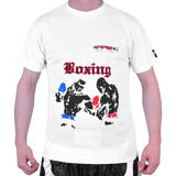 MAR-084B | White Round-Neck Boxing T-Shirt
