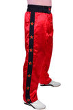 MAR-087A | Red & Black Kickboxing Trousers w/ Embroidered Writing