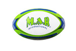MAR-436F | Green & Blue Rugby Training Ball - Size 4