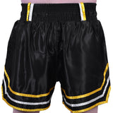 MAR-091B | Black Kickboxing & Thai Boxing Shorts w/ Tiger Emblem