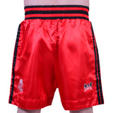 MAR-101A | Red Boxing Shorts w/ Black Stripes